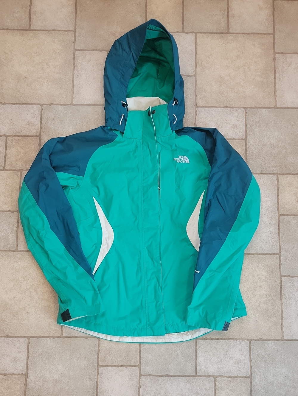 The North Face Teal and Navy Hooded Ski/Rain Jacket